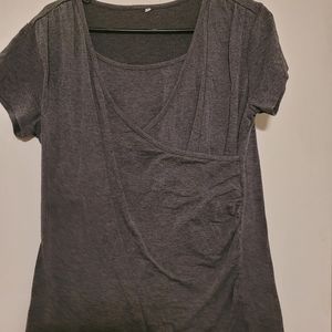 Gray Breastfeeding / Nursing Sleeveless Top